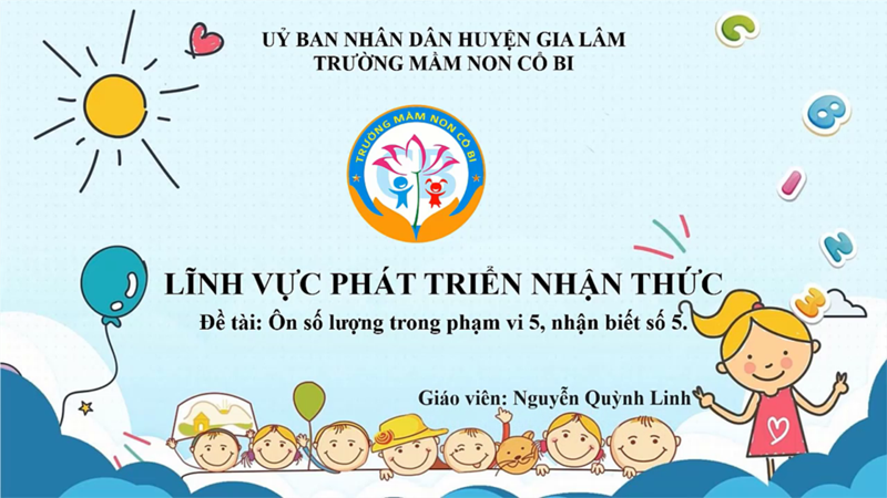 PTNT: Ôn số lượng 5, chữ số 5